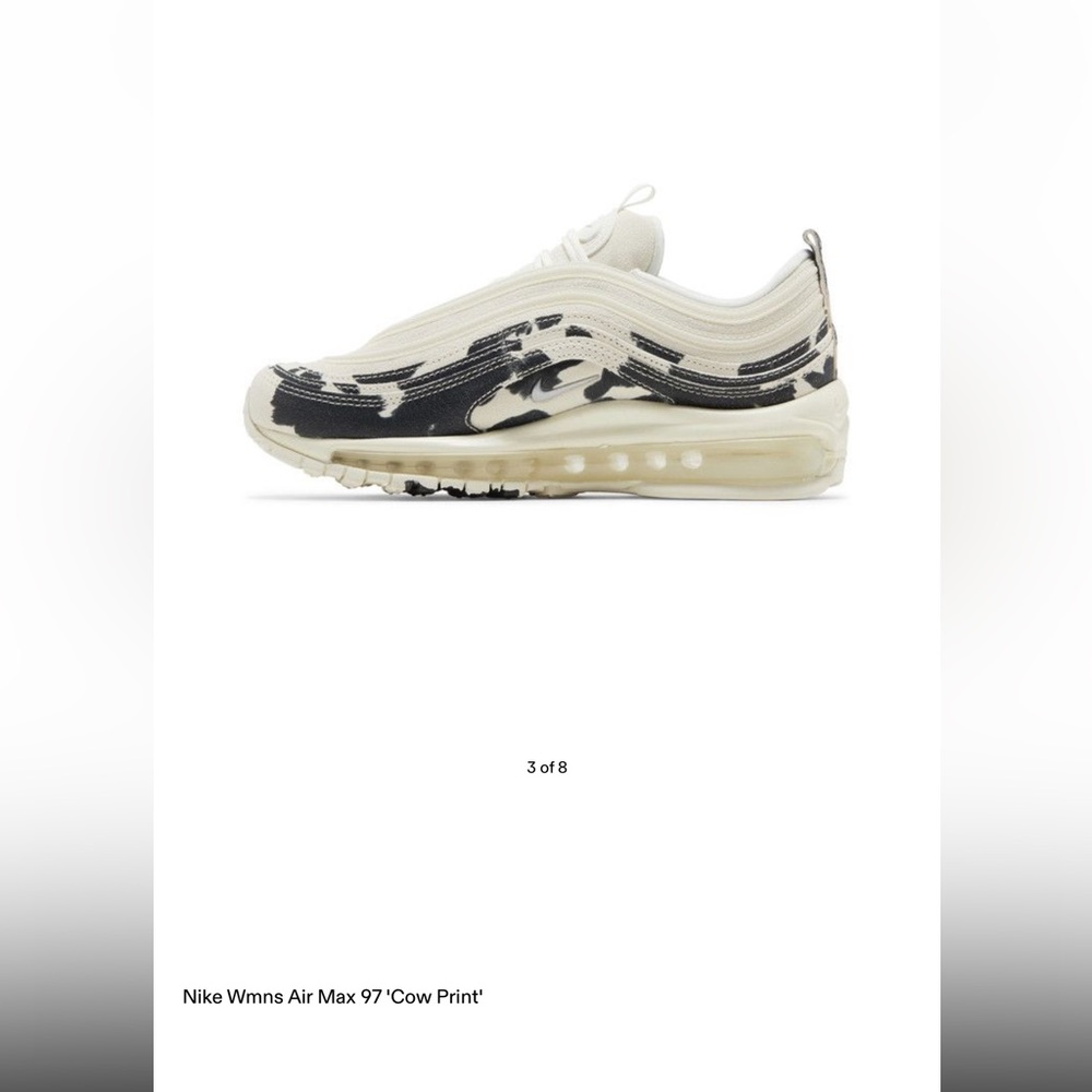 NIKE women’s Air Max 97 cow print sneakers size 7 - Picture 3 of 16